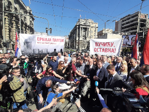 Протест представника Новог ДСС-а, Заветника, Двери и ПОКС-а
