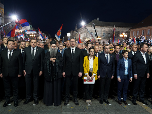 Државна церемонија у Сомбору; Вучић: Пре 24 године умрло међународно право, реч мир је данас забрањена