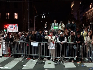 Подршка Дијани Хрки испред Народне скупштине, скуп и протестна шетња у Новом Саду