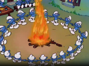 Штрумпфови:	Риба звана Грицко; Хрга је видео морску змију