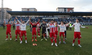 Прослава победе испред навијача Звезде