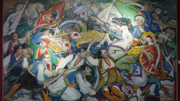 Рестаурирана слика „Бој на Чегру“ представљена у Историјском музеју Србије