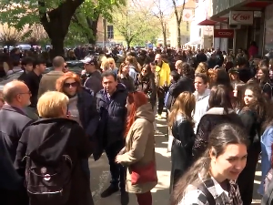 Протест против укидања три департмана на Филозофском факултету у Нишу