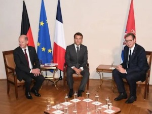 Вучић са Шолцом и Макроном: Верујем да сам одговорно заступао нашу земљу