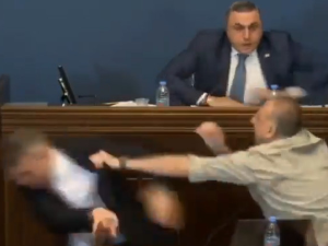 Туча у грузијском парламенту, опозициони посланик песницом ударио посланика владајуће партије