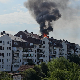 Пожар на крову стамбене зграде у Барајеву