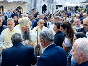 Патријарх Порфирије служио литургију у обновљеној цркви Светог Николе у Котору