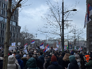 Протест студената и грађана испред Уставног суда