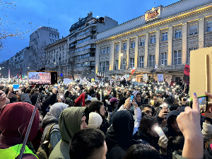 Протест студената и грађана испред Уставног суда