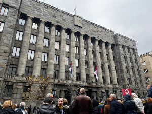 Протест судија и тужилаца испред Уставног суда у Београду, скуп подршке Радивоју Јововићу у Новом Саду