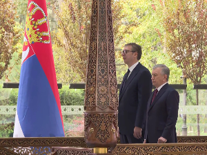 Председник Вучић у Узбекистану - састанак делегација двеjу земаља Председник Вучић у Узбекистану - састанак делегација двеjу земаља
