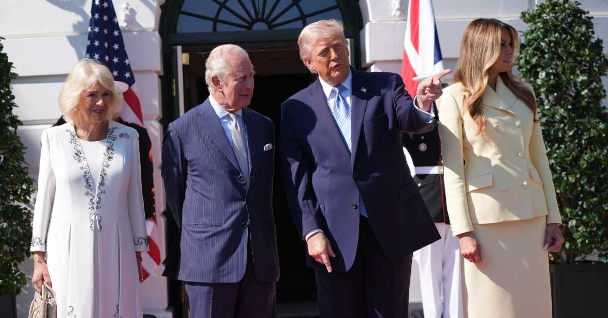 Краљ Чарлс Трећи и краљица Камила у посети Вашингтону, на чају с Трамповима