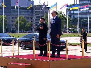 Свечани дочек испред Палате "Србија", следи састанак председника Вучића и Зеленског
