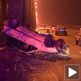 Преврнуо се аутомобил на Панчевачком мосту 