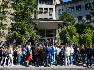 Протест студената Медицинског факултета због увођења теста из практичног дела наставе