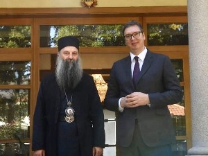 Вучић и Порфирије о годишњици оснивања логора, обнови манастира Јасен